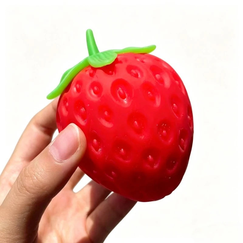 Giant Strawberry Squishy Toy Extra Large Size Strawberry Fidget Toys Slow Rising Shapeable Venting Ball for Adults Friends Gifts
