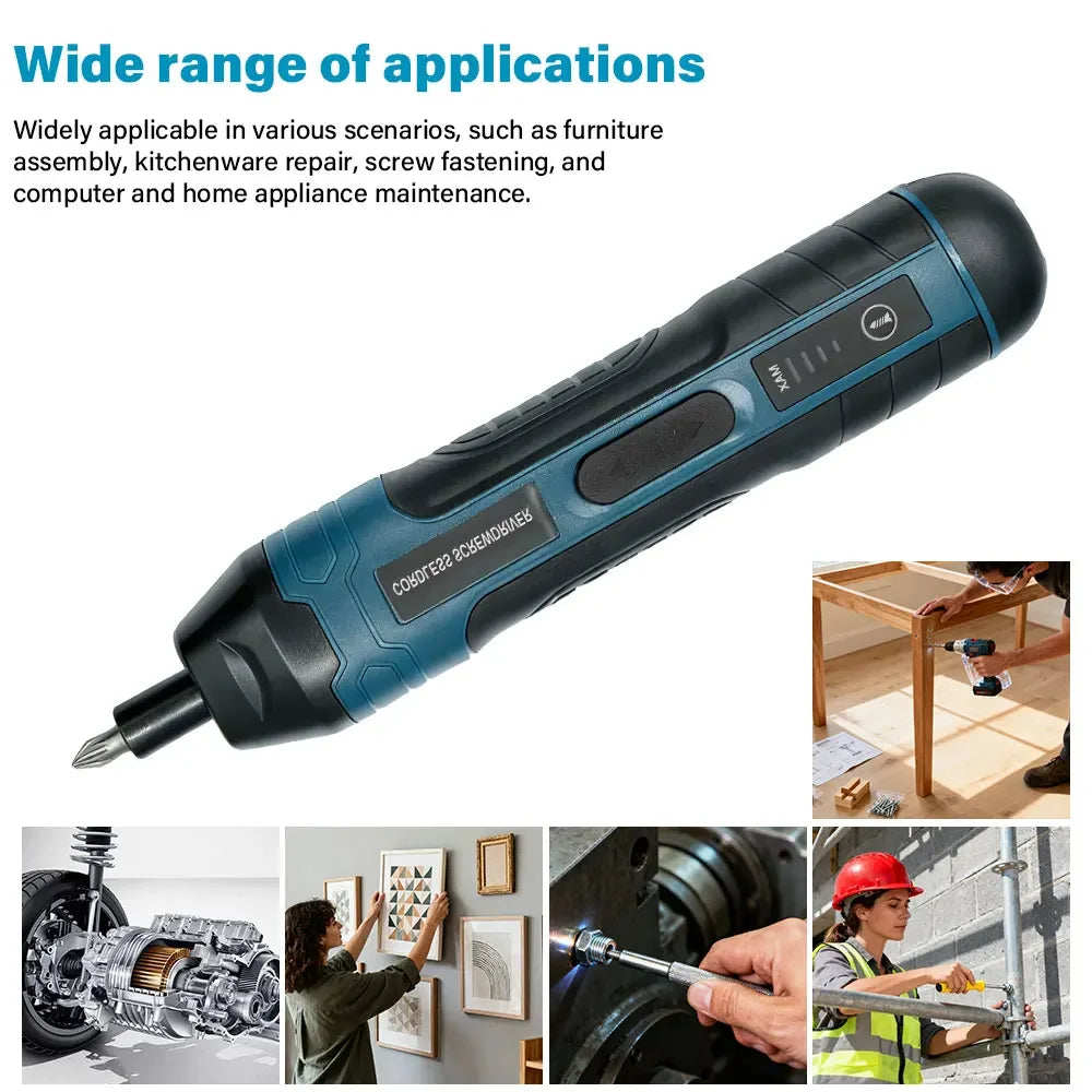 1300MAH Rechargeable Cordless Electric Screwdriver Set 3.6V Power Screwdrivers Drill 4 Torque Screw Driver Household Repair Tool
