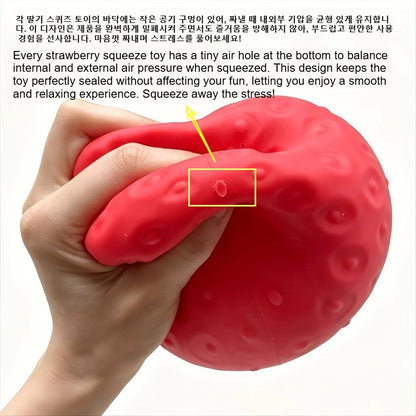 Giant Strawberry Squishy Toy Extra Large Size Strawberry Fidget Toys Slow Rising Shapeable Venting Ball for Adults Friends Gifts