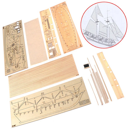 Handmade Wooden Sailboat Ship Kits 1:100 Scale DIY Model Toy Home Decoration Boat Gift Toy Wooden Ships Model Assembly Toy
