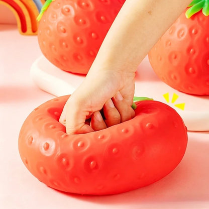 Giant Strawberry Squishy Toy Extra Large Size Strawberry Fidget Toys Slow Rising Shapeable Venting Ball for Adults Friends Gifts