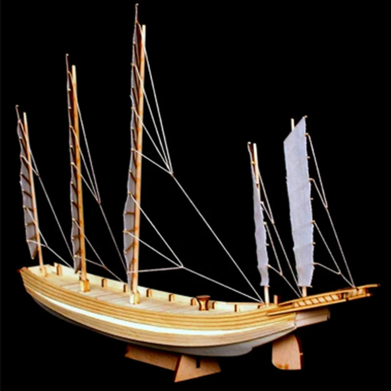 Handmade Wooden Sailboat Ship Kits 1:100 Scale DIY Model Toy Home Decoration Boat Gift Toy Wooden Ships Model Assembly Toy