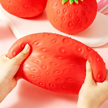 Giant Strawberry Squishy Toy Extra Large Size Strawberry Fidget Toys Slow Rising Shapeable Venting Ball for Adults Friends Gifts